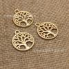 Accesorios para Joyería DIY Colgante Redondo de Árbol para Joyería Zakka 24*20mm 1436 Collar Bronce Antiguo Bronce