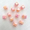 Cuentas prismáticas cuadradas pequeñas de 8 mm de color sólido transparente alto, chapadas en color UV, material para abalorios para hacer cadenas para teléfonos móviles, collares de cuentas, accesorios de joyería