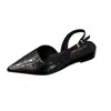 Sandálias Fechadas Estilo Francês Baixas para Mulheres, Novidade Primavera/Verão 2026 Sapatos Mary Jane de Bico Fino com Tira no Tornozelo Baixo Salto