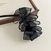 Cinta de Gasa tipo Niebla~Estilo Coreano Atmósfera de Lujo Ligero Clip de Primavera de Organza Pinza para el Cabello con Lazo de Cinta de Malla Plegada Elegante para Mujer