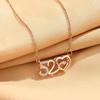 Collar Wen Jian de cobre 520 para mujer, de acero de titanio, fresco y dulce, ideal para celebrar internet, cadena de clavícula, regalo de vacaciones para parejas.