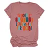 Tu profesor está agradecido Camiseta de mujer de cuello redondo y manga corta, moderna y elegante, de la estación independiente de Amazon
