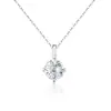 Collar de Plata de Ley S925 Más Vendido Zirconia Corte Fuego de Cuatro Garras Deslumbrante Cadena para Clavícula de Moda Fresca y Versátil para Mujer Cadena de Alta Gama