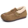 Nuevos zapatos casuales de algodón cómodos 2026, zapatos tipo Birkenstock peludos sin cordones de suela plana para mujer, forrados de felpa para el invierno para abrigar