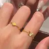 Anillo Vintage Dream Retro Hielo Triturado Mariposa para Mujer Corazón Abierto Cepillado Oro Imitación Abierto Wholesale