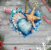 Colgante Decorativo de Acrílico con Forma de Concha Azul Transfronterizo Accesorios para Llavero de Mochila de Coche Colgante Navideño