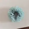 Elástico de Cabelo Scrunchie de Renda com Bolinhas Plissadas para Rabo de Cavalo ou Coque, Corda de Cabelo Elegante e Suave para Mulheres, Estilo Preguiçoso
