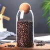 Botella de Vidrio con Tapa de Bola, Frasco Sellado, Caja de Almacenamiento Resistente a Altas Temperaturas, Frasco para Almacenar Granos en la Cocina, Lata para Té con Tapa