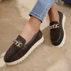 Nuevo Modelo de Verano 2026: Zapatos Individuales Casuales Cómodos de Moda para Mujer de Talla Grande con Hebilla Metálica, Talla Única