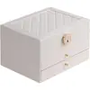 Caja de joyería de PU caja de almacenamiento grande de tres capas caja de almacenamiento para pendientes anillo collar caja de joyería