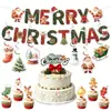 Decoraciones para Topper de Pastel de Navidad Fiesta Festividad Navidad Banderines de Letras y Set de Guirnalda Hecho a Medida