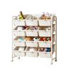 Estante de Armazenamento de Brinquedos Infantil Multicamadas Estante de Armazenamento Grande Capacidade Móvel Armário de Armazenamento de Chão Carrinho de Armazenamento para Bebê Estante