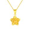 Collar de plata esterlina S925 de rueda de la fortuna con estrella de cinco puntas para mujer, nicho Joker de alto sentido que no se desvanece, cadena de clavícula con colgante al por mayor