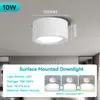 Foco Led de Montaje Superficial Ultra-Delgado de Hierro Forjado Sin Taladro, Foco de Techo Antideslumbrante de Tres Colores Regulable para Hotel, Sala de Estar y Pasillo