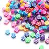 Cerâmica macia cor mista smiley face fatia 10MM contas soltas artesanais faça você mesmo pulseira colar jóias acessórios material pacote