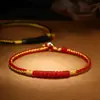 Pulsera de Cuerda Roja del Año Zodiacal para Mujer, Pulsera Tejida a Mano con Nudo de Diamante de Seguridad para Niños y Parejas