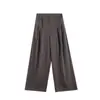 Pantalones Anchos Evertrue 2025 Otoño Nuevo para Mujer Estilo Coreano Sueltos de Cintura Alta Largo hasta el Suelo 93532