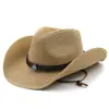 Cinto azul turquesa Transfronteiriço Chapéu de Palha Xizang Chapéu de Cowboy Ocidental dobrável estilo étnico Chapéu de Palha