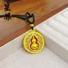 Loja de Ouro Mesmo Estilo Pingente de Cabacinha da Sorte Banhado a Ouro Joias DIY para Mulheres Alta Retenção de Cor Colar de Cabacinha Cravejado com Diamantes Atacado