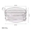 Estante de secado redondo multicapa de acero inoxidable, accesorio para freidora de aire, estante para deshidratación de frutas, rejilla de horneado en capas para alimentos