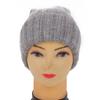 Chapéu de Tricô Espesso de Cor Sólida Pequeno para Rosto Feminino Outono e Inverno Chapéu Quente Chapéu de Tricô de Pelo de Coelho Versátil