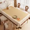 Toalha de Mesa Estilo Creme Impermeável à Prova de Óleo Lavável Resistente ao Calor Jogo Americano de Mesa Capa Retangular de Mesa de Centro de Luxo Leve