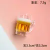 Resina Comida Artificial Juguete Taza de Cerveza de Barril Llavero de Pegamento de Crema DIY Cadena para Teléfono Móvil Colgante Adornos para Coche Accesorios de Joyería