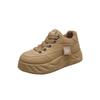 Zapatos de tabla con forro polar para mujer, estilo coreano, con cordones, suela suave, para invierno 2024, nuevos zapatos deportivos de suela gruesa de algodón, informales, de talla grande