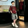 Conjunto de Verano para Niños 2026 Estilo Nuevo Niños Medianos y Grandes Camiseta de Manga Corta de Verano Delgada Sensación de Hielo Conjunto de Dos Piezas Estilo Verano Moderno Fresco