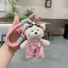 Macacão Fofo e Estiloso, Chaveiro de Urso Personalizado, Óculos de Natação com Padrão da Moda, Decoração de Pingente de Bolsa de Boneca de Pelúcia