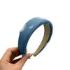 Diadema Retro de Mezclilla de Ala Ancha con Cabeza de Esponja, Diadema de Alta Presión para el Cabello, Pinza Azul Versátil de Verano para el Cabello, Accesorios Exteriores para el Cabello