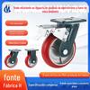 Resfriador de Ar de 5 polegadas 8 polegadas Suporte Espessado, Roda Universal Direcional Ecológica, Núcleo de Ferro Eletroforético, Roda Resistente a Impacto de PU de Alta Resistência