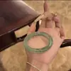 Pulsera de Flor de Durazno de 10 mm de Grosor Jade Gris Estilo Chino Nuevo Accesorios para Qipao Pulsera de Dama Noble Pulsera de Estilo Nacional Accesorios para Pulseras Dropshipping