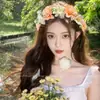 Diadema de Guirnalda de Flores de Principios de Primavera Estilo Princesa Hada Bosque Diadema de Cinta Floral Modelo Nuevo 2026 para Mujer Accesorio para el Cabello de Flor para Niños
