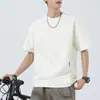 Camiseta de Manga Corta con Bloques de Color de Verano para Hombre Pengyun, Corte Holgado, Moderna, Peso Pesado, Top de Alta Calidad para Hombre