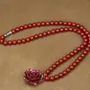 Colgante de Flor de Rosa de Sándalo Dorado Púrpura, Pulsera con Cadena de Torre de Sándalo para Hombres y Mujeres, Sándalo de Imitación de Bajo Contenido para el Año de Nacimiento