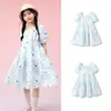Vestido de niña Balabala, vestido de verano para niños, dulce vestido de línea A con mangas abullonadas y estampado, moderno