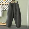 Invierno 2023 Nuevo Cálido Algodón Grueso Vintage Plumón Algodón Pantalones Ropa Exterior para Mujer Pantalones Casuales Sueltos con Cintura Suelta