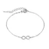 Nuevo Pulsera de Acero de Titanio Moda Simple Bucle Infinito Incrustada con Diamantes, Estilo de Lujo Moderno para Mujeres, Pulsera de Acero de Titanio Figura de Ocho