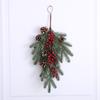 Decorações de Natal Europeias Transfronteiriças Pendente de Parede Árvore Rattan Pendente de Parede Pendente de Porta Guirlanda Arranjo de Plástico Estilo Europeu e Americano