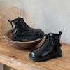 Botas Curtas Estilo Britânico para Meninas, Botas Martin, Novas Botas de Inverno 2026 para Crianças, Botas de Couro Pretas de Cano Médio para Outono, Estilosas