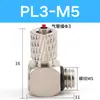 Accesorios de Conexión Rápida Neumáticos Miniatura de Barbilla PC4-M3 M4 PL6-M5 Rosca de Manguera de Aire Recto Codo