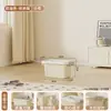 Caja de Almacenamiento Color Crema Extra Grande Engrosada Caja de Almacenamiento para el Hogar Dormitorio Sala de Estar Dormitorio Varios Juguetes Caja de Almacenamiento de Plástico