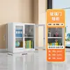 Armário de aço com porta de vidro, armário de arquivo de metal trancável para escritório, armário de armazenamento multicamadas ajustável para documentos