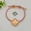 YingYi Joyería DIY Pulsera de Trébol de Cuatro Hojas Base de Brocado Song Malla Metálica de Cobre Puro Cierre en Forma de 8 Pulsera