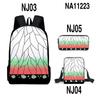 Animação 3D Cross-border do que você bonito Blade Schoolbag Crossbody Bag Pencil Bag Mochila de personagem impressa de três peças