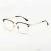 Nuevo Marco de Cejas para Hombre de Titanio Puro Estilo de Negocios Varilla Ultraligera Flexible Marco de Titanio Marco de Gafas con Recubrimiento Galvánico IP que Puede Ser Equipado con Lentes