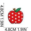 Pegatina de Tela a Cuadros con Bordado de Manzana Bolsa Decorativa Cuadrado de Puntos Parche de Manzana Bordado por Computadora Etiqueta Bordada Fruta Tapón