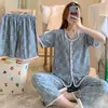 Pijama nuevo para mujer, traje de tres piezas, verano, pijama coreano, dulce, estilo Ins, ropa de casa, traje de tres piezas, primera generación de pelo