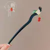 Horquilla con borla de estilo antiguo para mujer, horquilla de alta gama de estilo chino, horquilla de ébano negro, accesorio para el cabello moderno y sencillo